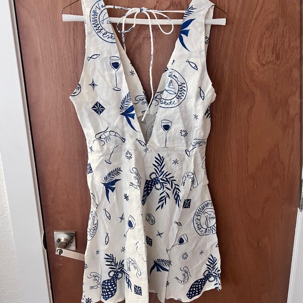 Blue and White Vacation Mini Dress